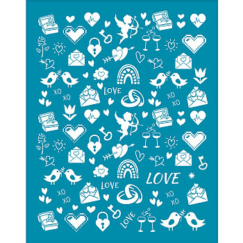 Silk Screen Printing Stencil, for Painting on Wood, DIY Decoration T-Shirt Fabric, Valentine's day Themed Pattern, 100x127mm