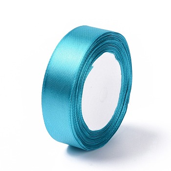 Satin Ribbon, Deep Sky Blue, about 1 inch(25mm) wide, 25yards/roll(22.86m/roll)