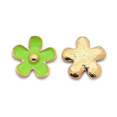 18mm Rose Gold YellowGreen Flower Alloy Cabochons