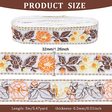 Ethnic Style Embroidery Polyester Ribbons(OCOR-WH0077-34D)-2