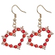 Glass Beaded Heart Dangle Earrings with 304 Stainless Steel Pins(EJEW-JE05328)-2