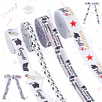Gold Stamping Polyester Printed Ribbon, for Graduation Season, Mixed Color, 3/8~7/8 inch(10~22mm), 4.5m/style(OCOR-PH0004-91B)