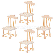 Mini Wooden Chairs, for Dollhouse Furniture Accessories, Home Display Decorations, Antique White, 42x41x85mm(DJEW-WH0042-03A)