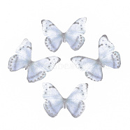 Polyester Fabric Wings Crafts Decoration, for DIY Jewelry Crafts Earring Necklace Hair Clip Decoration, Butterfly Wing, Light Steel Blue, 27x31mm(X-FIND-S322-005A-01)