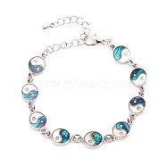 Yin Yang Eight Diagrams Bracelet DIY Abalone Shell Bracelet Jewelry - Straight, Teal(ST1923329)