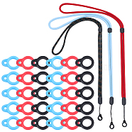 3Pcs 3 Colors Nylon Cord Neck Straps, Electronic Cigarette Lanyard Strap, with Plastic & Silicone Findings and 45Pcs 3 Colors Silicone Pendant, Mixed Color(DIY-GF0008-34B)
