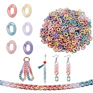 360Pcs 6 Colors Spray Painted Acrylic Linking Rings, Rubberized Style, Quick Link Connectors, for Curb Chains Making, Twist, Mixed Color, 24x17x5mm, Inner Diameter: 13x6.5mm, 60pcs/color(MACR-SZ0001-67)