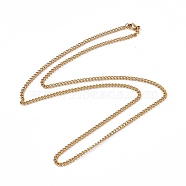 201 Stainless Steel Curb Chain Necklace for Men Women, Real 18K Gold Plated, 23.43 inch(59.5cm)(NJEW-P268-A37-2X5)