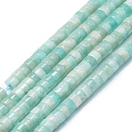 Natural Amazonite Beads Strands, Flat Round/Disc, Heishi Beads, 4x2mm, Hole: 0.5mm, about 78pcs/strand, 15.35''(39cm)(G-K245-C04-02)