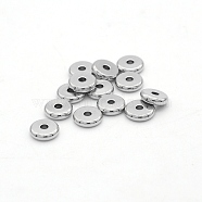 304 Stainless Steel Beads, Disc/Flat Round, Stainless Steel Color, 10x2mm, Hole: 2mm(STAS-N090-JA721-10)