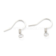 316 Surgical Stainless Steel Earring Hooks, Ear Wire, with Horizontal Loop, Stainless Steel Color, 15mm, Hole: 2mm, 22 Gauge, Pin: 0.6mm(STAS-M288-08P)