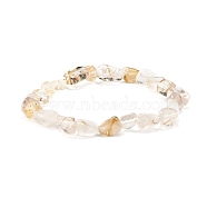 Natural Yellow Apatite Nuggets Beads Stretch Bracelet for Her, Inner Diameter: 2 inch(5.2~5.6cm)(BJEW-JB06951-07)