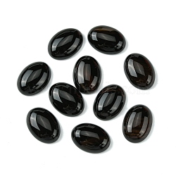 Natural Black Agate Cabochons, Dyed & Heated, Oval, Black, 18x13x5mm(G-L601-03A-02)