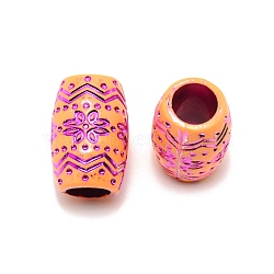 Resin Beads, Hair Decorations, Barrel, Deep Pink, 20x13.5mm, Hole: 7.5mm(RESI-WH0020-013A)