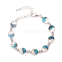 Yin Yang Eight Diagrams Bracelet DIY Abalone Shell Bracelet Jewelry - Straight, Teal(ST1923329)