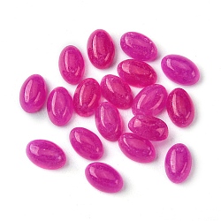Natural White Jade Cabochons, Oval, Dyed, Magenta, 6x4x2~2.5mm(G-A094-01A-26)