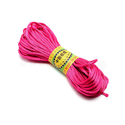 Polyester Rattail Satin Cord, for Chinese Knotting, Round, Fuchsia, 3mm, about 10.94 Yards(10m)/Bundle(OCOR-WH0066-43N)