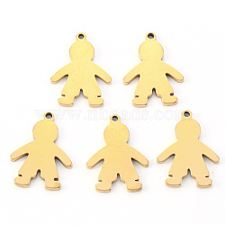 PVD Vacuum Plating 201 Stainless Steel Pendants, Laser Cut, Boy, Real 18K Gold Plated, 17x13x1mm, Hole: 1.4mm(STAS-N092-61G)