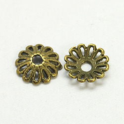 Tibetan Style Alloy Caps, Lead Free & Cadmium Free, Antique Bronze, 12x3mm, Hole: 2.5mm(MLF1413Y)