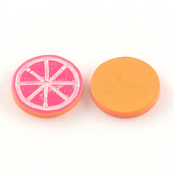 Resin Cabochons, Grapefruit, Hot Pink, 15x3mm(CRES-S286-102)