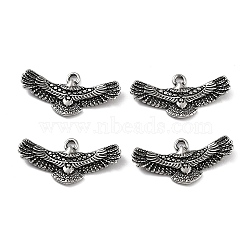 316 Surgical Stainless Steel Pendants, Eagle Charm, Antique Silver, 13x25.5x2.6mm, Hole: 1.5mm(STAS-K276-26AS)