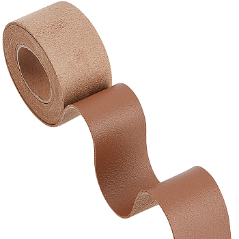 2M PVC Imitation Leather Ribbons, for Clothes, Bag Making, Coconut Brown, 37.5mm, about 2.19 Yards(2m)/Roll