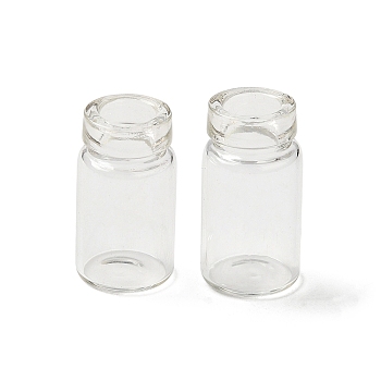 Glass Bottles, Bead Containers, Wishing Bottle, Clear, 1.75x1cm