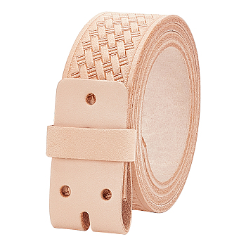 Cowhide Leather Women's Waist Belt Strap Accessories, Flat, Bisque, 105~130x3.85x0.4cm