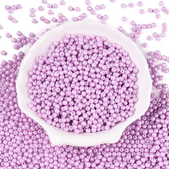 Glass Seed Beads, Opaque Colours, Round, Plum, 3.5~4x3~3.5mm, Hole: 0.8~0.9mm, about 4500pcs/pound