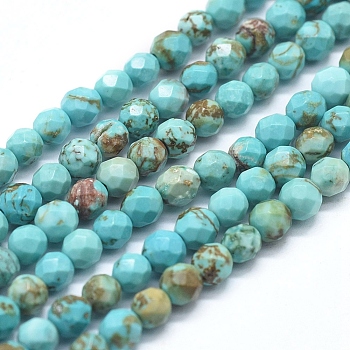 Natural Magnesite Beads Strands, Dyed & Heated, Round, 3.5~4mm, Hole: 0.8mm, about 98pcs/Strand, 15.35 inch(39cm)