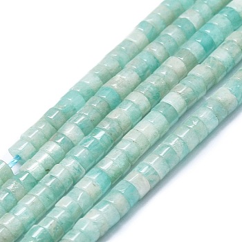 Natural Amazonite Beads Strands, Flat Round/Disc, Heishi Beads, 4x2mm, Hole: 0.5mm, about 78pcs/strand, 15.35''(39cm)