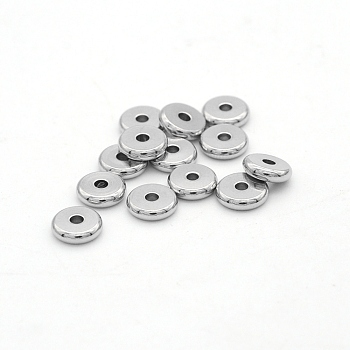 304 Stainless Steel Beads, Disc/Flat Round, Stainless Steel Color, 10x2mm, Hole: 2mm