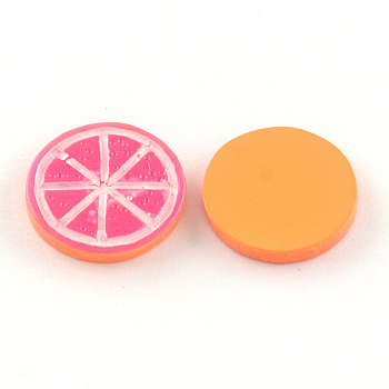 Resin Cabochons, Grapefruit, Hot Pink, 15x3mm