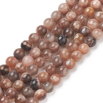 Natural Multi-Moonstone Beads Strands, Round, 8mm, Hole: 1mm