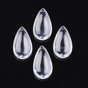 Transparent Acrylic Pendants, Teardrop, Clear, 29x16x7mm, Hole: 1.5mm, about 260pcs/500g