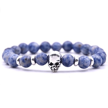 Skull Blue Spot Jasper Bracelets