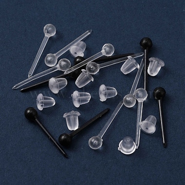 200Pcs 2 Colors Eco-Friendly Plastic Stud Earring Findings(KY-YW0001-19)-2