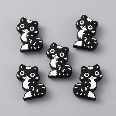 Black Cat Shape Silicone Beads