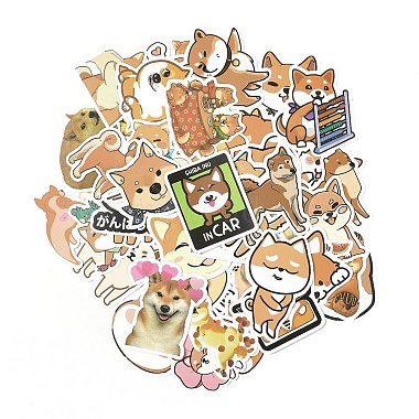 50Pcs 50 Styles Paper Shiba Inu Dog Cartoon Stickers Sets(STIC-P004-23E)-2