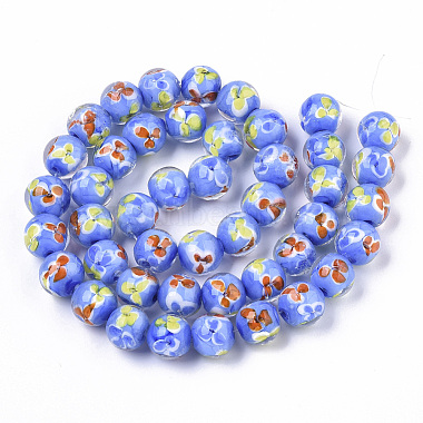 Chapelets de perles vernissées manuelles(LAMP-T007-03C)-2