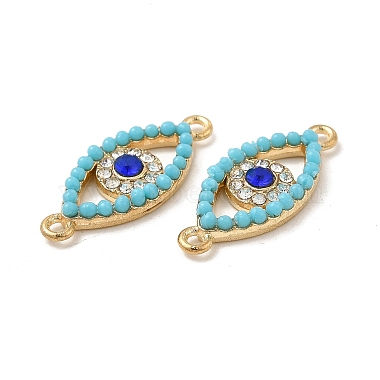 Alloy Connector Charms with Capri Blue Rhinestone and Synthetic Turquoise(FIND-H039-35G)-2