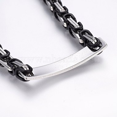 201 Stainless Steel ID Bracelets(BJEW-F331-08BP)-3