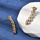 Flat Round Brass Micro Pave Clear Cubic Zirconia Stud Earrings(EJEW-H180-12G)-3
