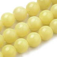 Natural Lemon Jade Beads Strands, Round, 10mm, Hole: 1mm, about 40pcs/strand, 15.7 inch(G-S259-46-10mm)