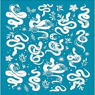 Silk Screen Printing Stencil, for Painting on Wood, DIY Decoration T-Shirt Fabric, Snake Pattern, 100x127mm(DIY-WH0341-089)