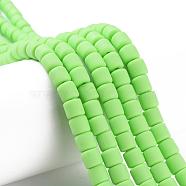 Polymer Clay Bead Strands, Column, Light Green, 5~7x6mm, Hole: 1.5~2mm, about 61~69pcs/strand, 15.74 inch(CLAY-T001-C60)