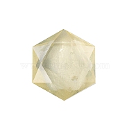 Natural Yellow Quartz Healing Star of David Ornament, Reiki Energy Stone Display Decorations, 30mm(PW-WG52742-08)