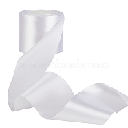 25 Yards Polyester Ribbon, for Gift Wrapping, Party Decoration, Flat, White, 3 inch(75mm)(OCOR-WH0078-30A)
