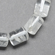 Natural Quartz Crystal Column Beads Strands, Rock Crystal Beads, Clear, 14x10mm, Hole: 1mm, about 28pcs/strand, 15.7 inch(X-G-S115-18)