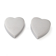 304 Stainless Steel Beads, Heart, Stainless Steel Color, 8x8x3.2mm, Hole: 2mm(STAS-L022-376P)